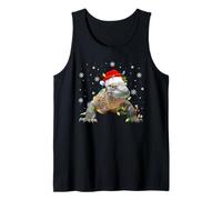 Komodo Dragon Christmas Lights Funny Santa Animal Lover Xmas Tank Top