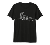 Komodo Dragon Line Art Reptile Illustration Lizard Premium T-Shirt