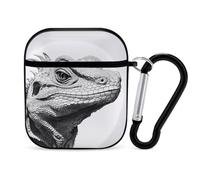 Komodo Dragon Lizard (2) Earphone Case Cover Compatible with AirPods 1&2 Shockproof Bluetooth Headset Case Black-style