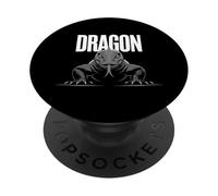 Komodo Dragon - Vintage Komodo Monitor Reptile Lover PopSockets Adhesive PopGrip