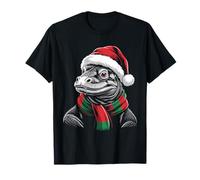 Komodo Dragon Xmas Santa Hat Scarf Christmas Costume T-Shirt