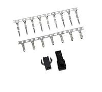 Komodo Electronics SM 2.5mm 2-pin Wire-to-Wire Crimp Connector Plug + Wire Socket + Crimps, Pack of 10 Compatible With JST SM
