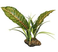 Komodo Green Tropical Canopy with Weighted Base Two Tiered Hygienic Easy Clean Foliage Habitat Hideout for Reptiles