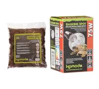 Komodo Habitat Moss 3 L & Basking Spot Bulb 75W - Reptile Substrate and Heating Kit