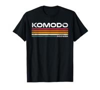 Komodo Indonesia Retro Travel Stripes T-Shirt