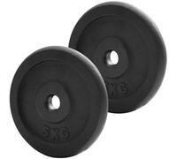 Komodo Set of 2x Cast Iron Weight Plates for 1 Inch Bars (2x 5kg)