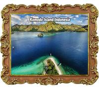 Komodo Island Indonesia Tourist Souvenir Refrigerator Magnet Fridge Decoration Magnet