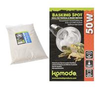 Komodo Natural Sand 5.03 kg & Basking Spot Bulb 50W - Reptile Substrate and Heating Kit