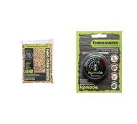Komodo Reptile Care Bundle - Coarse Beech Chips Substrate 12L + Analog Thermometer, Natural Bedding & Accurate Temperature Monitoring for Terrariums