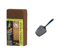 Komodo Reptile Care Bundle - Tropical Terrain Compact Brick Substrate + Sand Scoop with Fine Holes (6g), Natural Habitat Bedding & Durable Spot Cleaning Tool