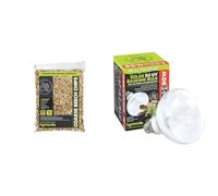 Komodo Reptile Habitat Bundle - Coarse Beech Chips Substrate 12L + Solar D3 UV Basking Bulb 80W (90g), Natural Bedding & Heat/Light for Terrariums