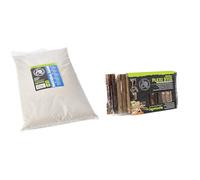 Komodo Reptile Habitat Bundle - Natural Sand Substrate 5.03kg + Flexi Stix Small Terrarium Decor (240g), Safe Bedding & Enrichment for Reptiles, Amphibians & Invertebrates