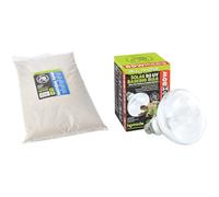 Komodo Reptile Habitat Bundle - Natural Sand Substrate (5.03kg) + Solar D3 UV Basking Bulb 80W, Reptile-Friendly Bedding & Heat/Light for Terrariums