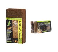 Komodo Reptile Habitat Bundle - Tropical Terrain Compact Brick Substrate + Flexi Stix Small Terrarium Decor (240g), Natural Bedding & Enrichment for Reptiles, Amphibians & Invertebrates