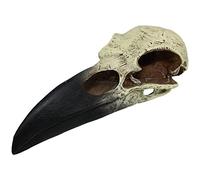 Komodo Reptile Terrarium Realistic Raven Skull Ornament Decor | Easy to Clean Under Water Aquarium or Dry Habitat Decoration Accessory, Large, 8 Inches