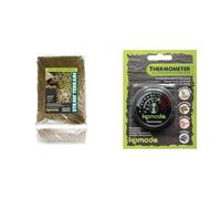 Komodo Straw Terrain 12L Analog Thermometer 12cm | Natural Reptile Substrate & Temperature Monitoring Bundle
