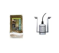 Komodo Straw Terrain 12L Ceramic Lamp Fixture with Mounting Bracket | Natural Reptile Substrate & Durable Heat-Resistant Lighting Bundle