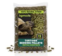 Komodo Straw Terrain Tortoise Bedding Pellets, Reptile Substrate, 12 Litre | Ultra-absorbent, 100% natural straw bedding, dust-free tortoise substrate for tortoises, bearded dragons and large snakes.
