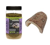 Komodo Tortoise Bundle - Complete Holistic Tortoise Diet Salad Mix 340g Tub + Large Wooden Hide (47g), Natural Shelter for Reptiles