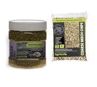 Komodo Tortoise Care Bundle - Complete Holistic Salad Mix Diet 680g + Coarse Beech Chips Substrate 6L