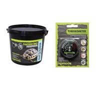 Komodo Tortoise Care Bundle - Complete Holistic Tortoise Diet Fruit & Flower 2kg Tub + Analog Thermometer, Balanced Nutrition & Accurate Habitat Monitoring