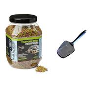 Komodo Tortoise Care Bundle - Complete Holistic Tortoise Diet Fruit & Flower 680g + Sand Scoop, Balanced Nutrition & Habitat Maintenance Tool for Reptiles