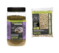 Komodo Tortoise Care Bundle - Complete Holistic Tortoise Diet Salad Mix 340g + Coarse Beech Chips Substrate 6L, Balanced Nutrition & Natural Habitat Setup for Reptiles