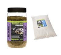 Komodo Tortoise Care Bundle - Complete Holistic Tortoise Diet Salad Mix 340g + Natural Sand Substrate 5kg, Balanced Nutrition & Natural Habitat Setup for Reptiles