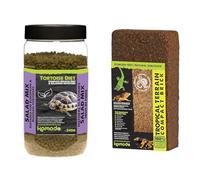 Komodo Tortoise Care Bundle - Complete Holistic Tortoise Diet Salad Mix 340g + Tropical Terrain Compact Brick 64g, Balanced Nutrition & Natural Habitat Setup for Reptiles