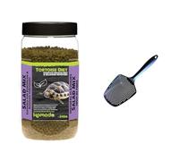 Komodo Tortoise Care Bundle - Complete Holistic Tortoise Diet Salad Mix 340g Tub + Sand Scoop with Fine Holes (6g), Durable Spot Cleaning Tool for Terrariums