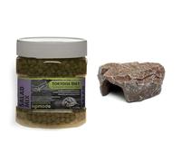 Komodo Tortoise Care Bundle - Complete Holistic Tortoise Diet Salad Mix 680g + Brown Rock Den Large, Balanced Nutrition & Natural Habitat Setup for Reptiles