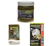 Komodo Tortoise Care Bundle - Holistic Diet, Straw Bedding & 50W Basking Spot Bulb