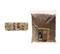 Komodo Tortoise Care Bundle - Vegetable Snack Bar Treat + Coconut Terrain Substrate 12L, High-Fibre Complementary Diet & Natural Habitat Setup for Reptiles