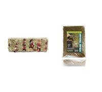 Komodo Tortoise Care Bundle - Vegetable Snack Bar Treat + Straw Terrain Substrate 12L, High-Fibre Complementary Diet & Natural Habitat Setup for Reptiles