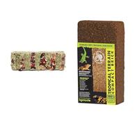 Komodo Tortoise Care Bundle - Vegetable Snack Bar Treat + Tropical Terrain Compact Brick 64g, High-Fibre Complementary Diet & Natural Habitat Setup for Reptiles