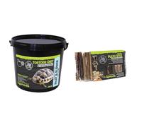 Komodo Tortoise Care Pack - Complete Holistic Tortoise Diet Fruit & Flower 2kg Tub + Flexi Stix Small Terrarium Decor (240g), Natural Habitat for Reptiles, Amphibians & Invertebrates