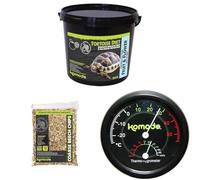 Komodo Tortoise Diet Fruit & Flower 2kg + Beech Chips 12L + Thermometer & Hygrometer