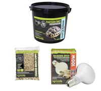 Komodo Tortoise Diet Fruit & Flower 2kg + Beech Chips 6L + Basking Spot Lamp 100W