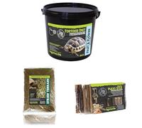 Komodo Tortoise Diet Fruit & Flower 2kg + Straw Terrain 12L + Flexi Stix Small | Complete Nutrition, Natural Bedding & Habitat Décor for Tortoises & Reptiles