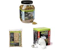 Komodo Tortoise Diet Fruit & Flower 680 g, Beech Chips Substrate 12 L (2.2 kg) & Solar D3 UV Basking Bulb 125 W - Tortoise Food, Bedding & Lighting Kit