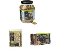 Komodo Tortoise Diet Fruit & Flower 680g + Coarse Beech Chips 12L + Flexi Stix Small | Balanced Nutrition, Durable Bedding & Habitat Décor for Tortoises & Reptiles