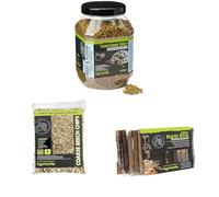Komodo Tortoise Diet Fruit & Flower 680g + Coarse Beech Chips 6L + Flexi Stix Small | Balanced Nutrition, Natural Bedding & Habitat Décor for Tortoises & Reptiles