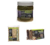 Komodo Tortoise Diet Salad Mix 680g + Coarse Beech Chips 12L + Flexi Stix Small | Balanced Nutrition, Durable Bedding & Natural Décor for Tortoises & Reptiles