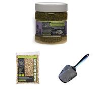 Komodo Tortoise Diet Salad Mix 680g + Coarse Beech Chips 12L + Sand Scoop | Balanced Nutrition, Durable Bedding & Easy Cleaning Tools for Tortoises & Reptiles