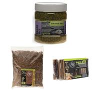 Komodo Tortoise Diet Salad Mix 680g + Coconut Terrain 12L + Flexi Stix Small | Balanced Nutrition, Natural Bedding & Enrichment Décor for Tortoises, Reptiles & Amphibians