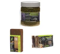 Komodo Tortoise Diet Salad Mix 680g + Tropical Terrain Brick + Flexi Stix Small | Balanced Nutrition, Natural Substrate & Habitat Décor for Tortoises & Reptiles