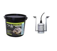 Komodo Tortoise Nutrition & Lighting Bundle - Complete Holistic Tortoise Diet Fruit & Flower 2kg Tub + Ceramic Lamp Fixture with Mounting Bracket (360g), Heat-Resistant Lighting for Reptile Enclosures