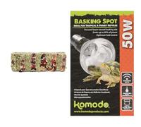 Komodo Tortoise Vegetable Snack Bar + Komodo Basking Spot Bulb 50W | High-Fibre Complementary Treat & Adjustable Heating Bundle for Tortoises