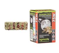 Komodo Tortoise Vegetable Snack Bar + Komodo Basking Spot Bulb 75W | High-Fibre Complementary Treat & Adjustable Heating Bundle for Tortoises