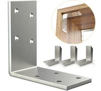 KOMOHOM （15-Pack） Heavy Duty 12-Gauge Galvanized Steel L Brackets, 3"x3" Angle Iron Corner Braces for Wood Furniture, Bed Frames, Shelving & Timber Projects (90 Degree L-Shape Metal Brackets)